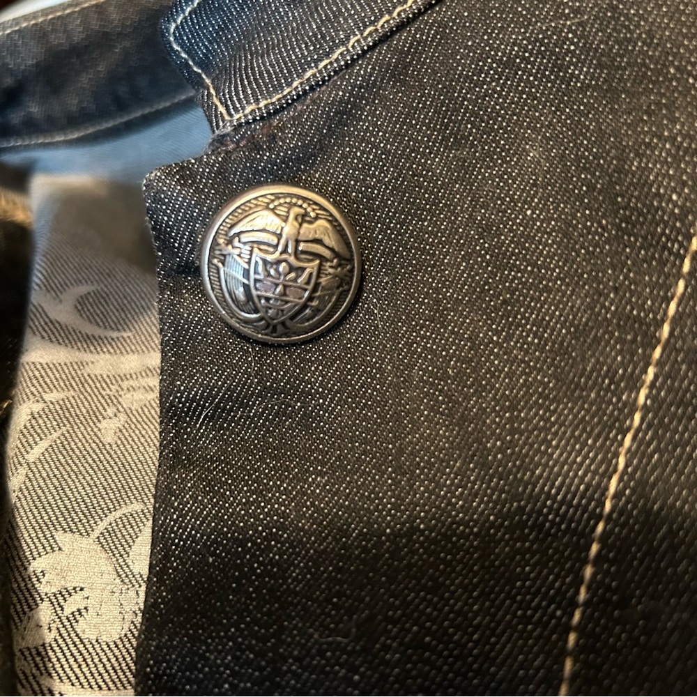 Old Navy Black Denim Military Jacket - Picture 4 of 8